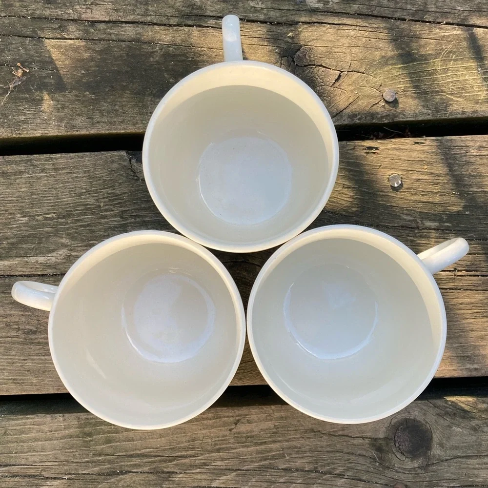 MCM Cups Vintage Mugs USA Set of 4 Retro Coffee Cappuccino Espresso White